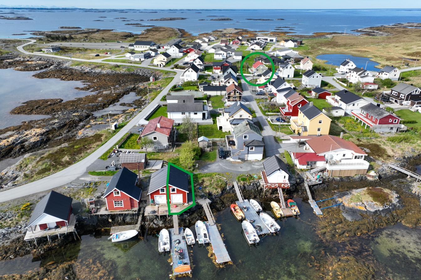 Avstand fra hus til naust på Veiholmen
